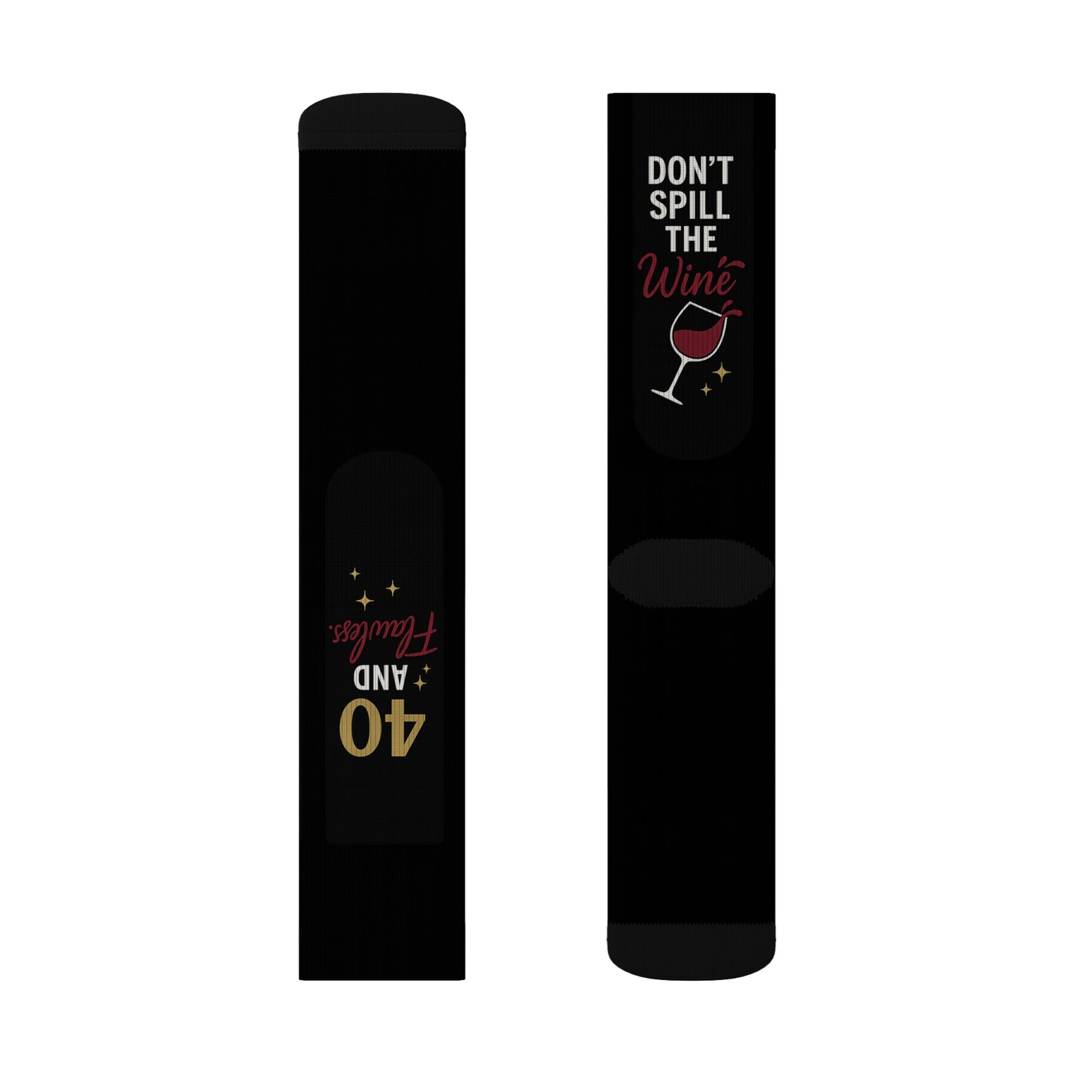 40 and Flawless Birthday Socks – Wine Lover Gift for Her