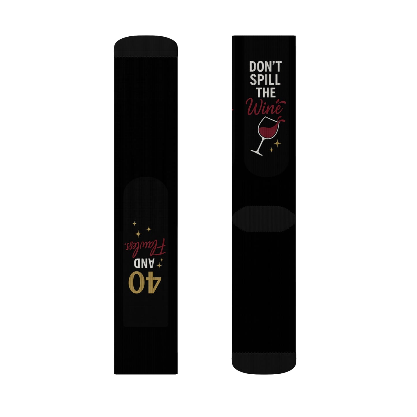 40 and Flawless Birthday Socks – Wine Lover Gift for Her