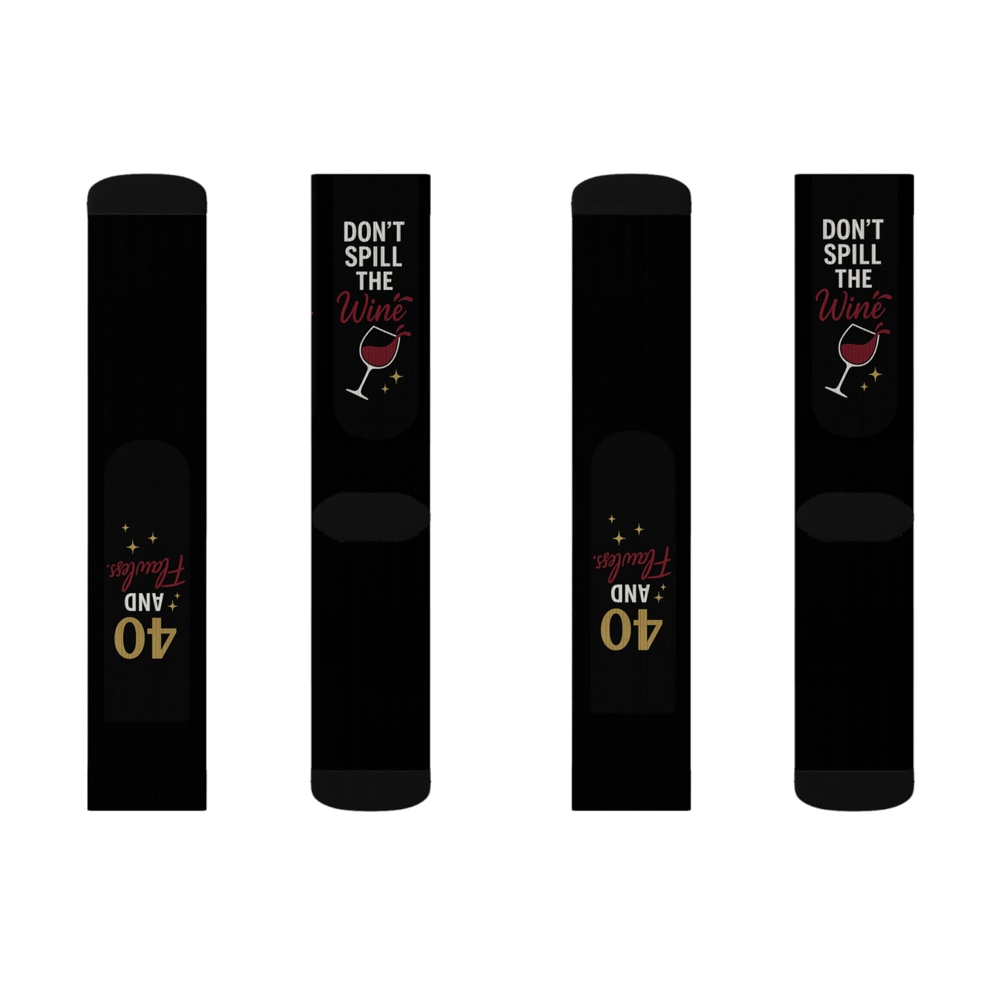 40 and Flawless Birthday Socks – Wine Lover Gift for Her