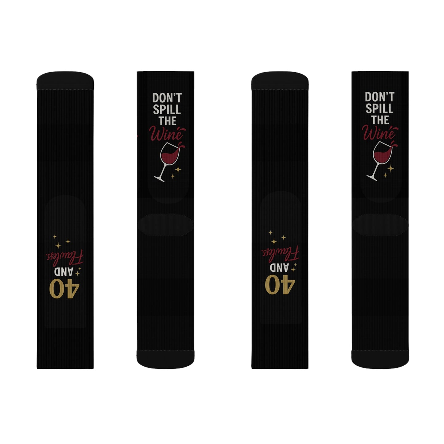 40 and Flawless Birthday Socks – Wine Lover Gift for Her