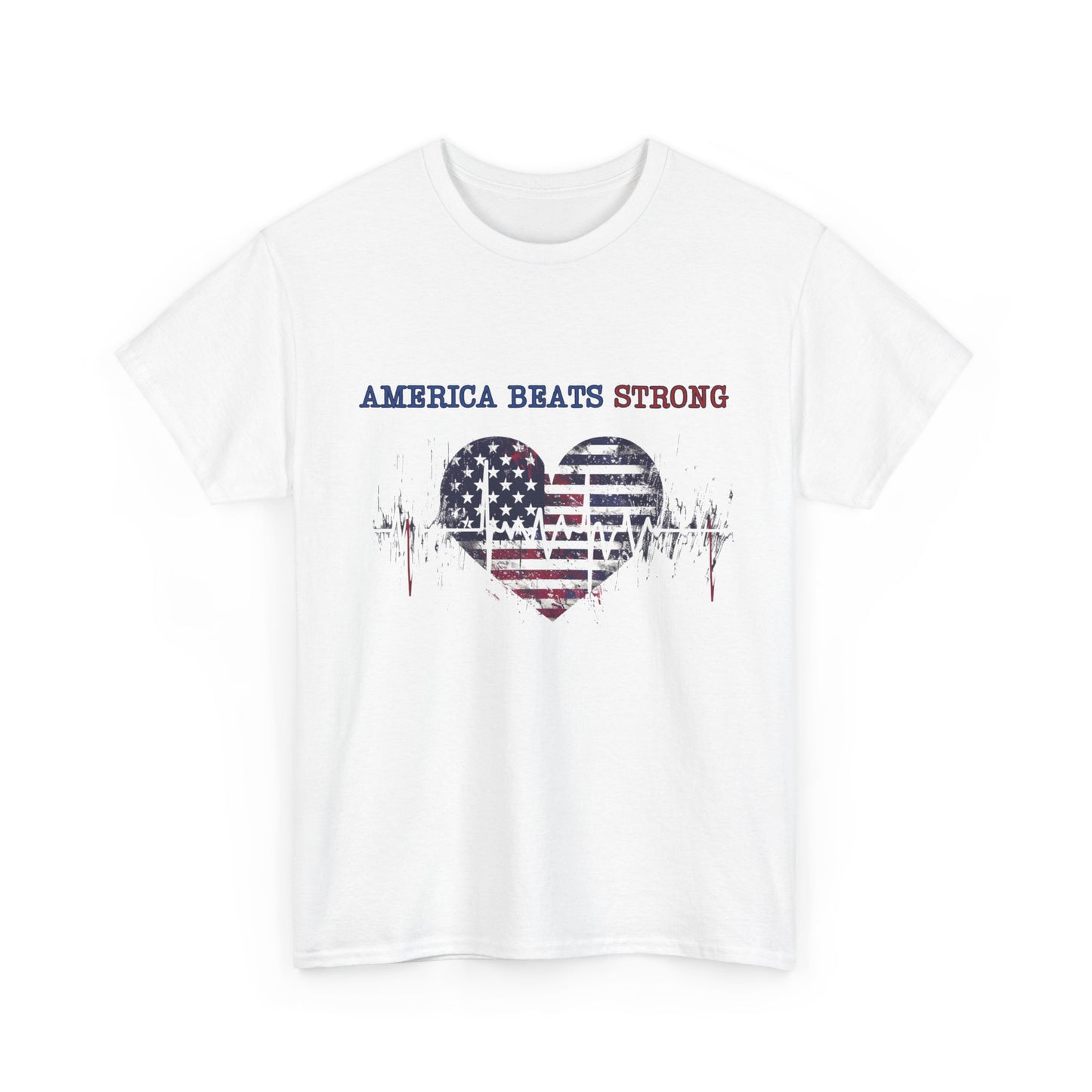 Heart of America Unisex Heavy Cotton Tee, Patriotic Tee, Gift for Veterans, July 4th Celebration, Casual Wear, Independence Day Shirt