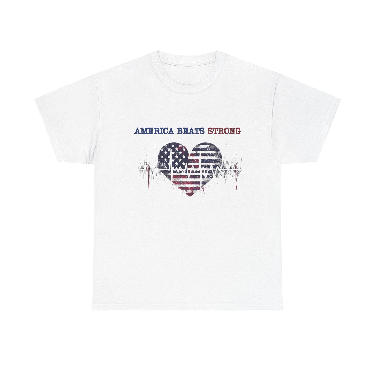 Heart of America Unisex Heavy Cotton Tee, Patriotic Tee, Gift for Veterans, July 4th Celebration, Casual Wear, Independence Day Shirt