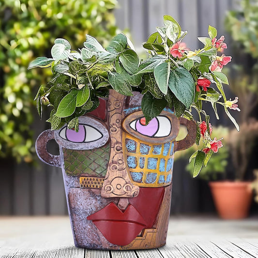 Whimsical Face Flower Pot