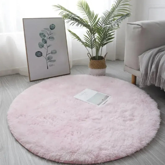 Cozy Kids' Fluffy Round Rug