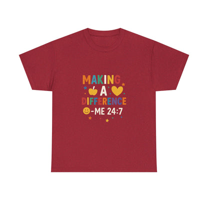 Making a Difference Tee | Inspirational Cotton T-Shirt, Gift for Teens, Unisex Graphic Tee, Christian Apparel, Meaningful Quote Shirt