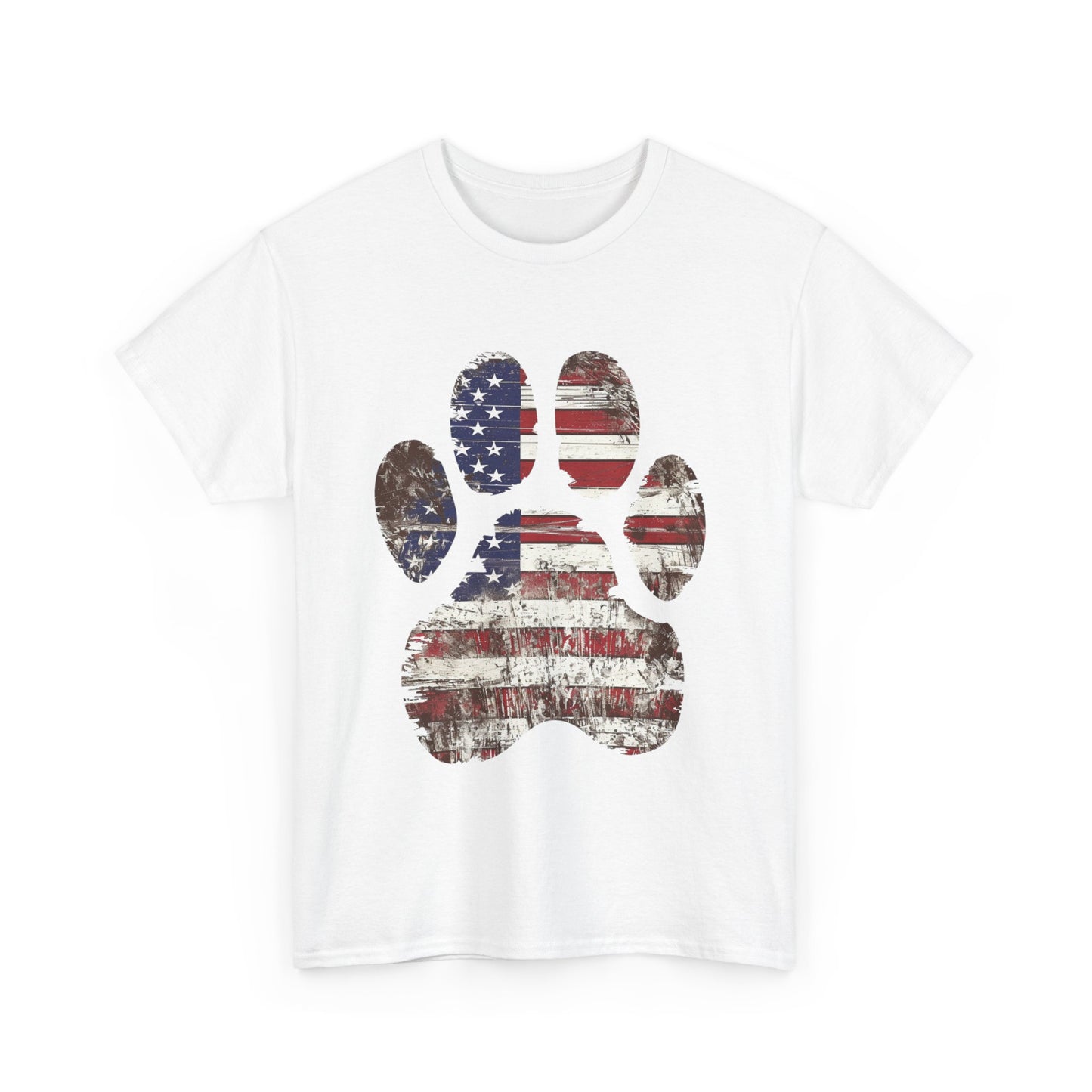 Patriotic Dog Paw Tee - Unisex T-Shirt, Animal Lover Gift, 4th of July Outfit, Dog Lover Apparel, American Flag Shirt