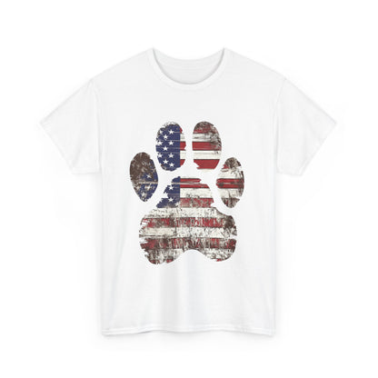 Patriotic Dog Paw Tee - Unisex T-Shirt, Animal Lover Gift, 4th of July Outfit, Dog Lover Apparel, American Flag Shirt