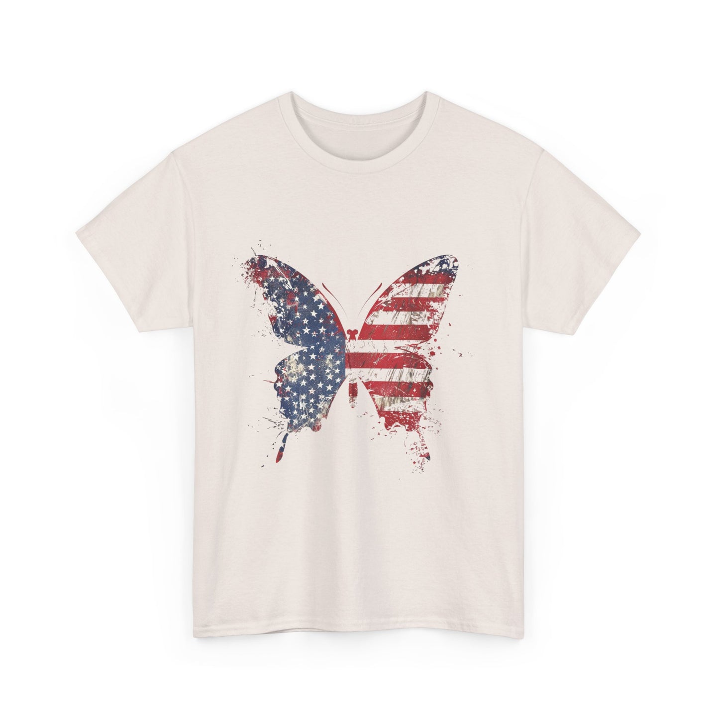 Patriotic Butterfly Tee, Unisex Cotton T-Shirt, American Flag Graphic Shirt, Summer Outfit, Gift for Independence Day, Casual Wear, [...]