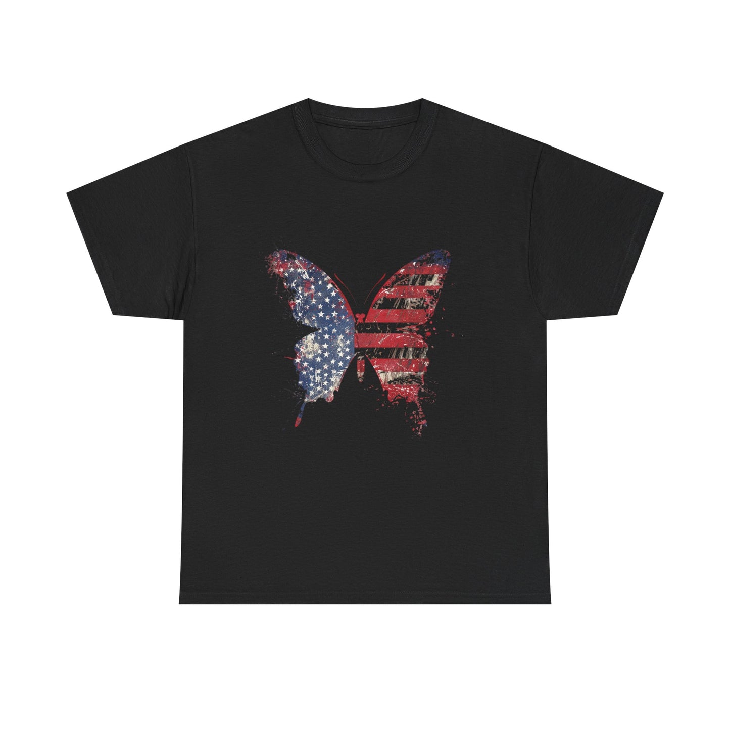 Patriotic Butterfly Tee, Unisex Cotton T-Shirt, American Flag Graphic Shirt, Summer Outfit, Gift for Independence Day, Casual Wear, [...]