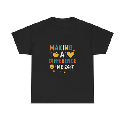 Making a Difference Tee | Inspirational Cotton T-Shirt, Gift for Teens, Unisex Graphic Tee, Christian Apparel, Meaningful Quote Shirt