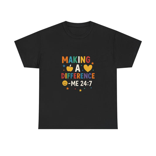 Making a Difference Tee | Inspirational Cotton T-Shirt, Gift for Teens, Unisex Graphic Tee, Christian Apparel, Meaningful Quote Shirt