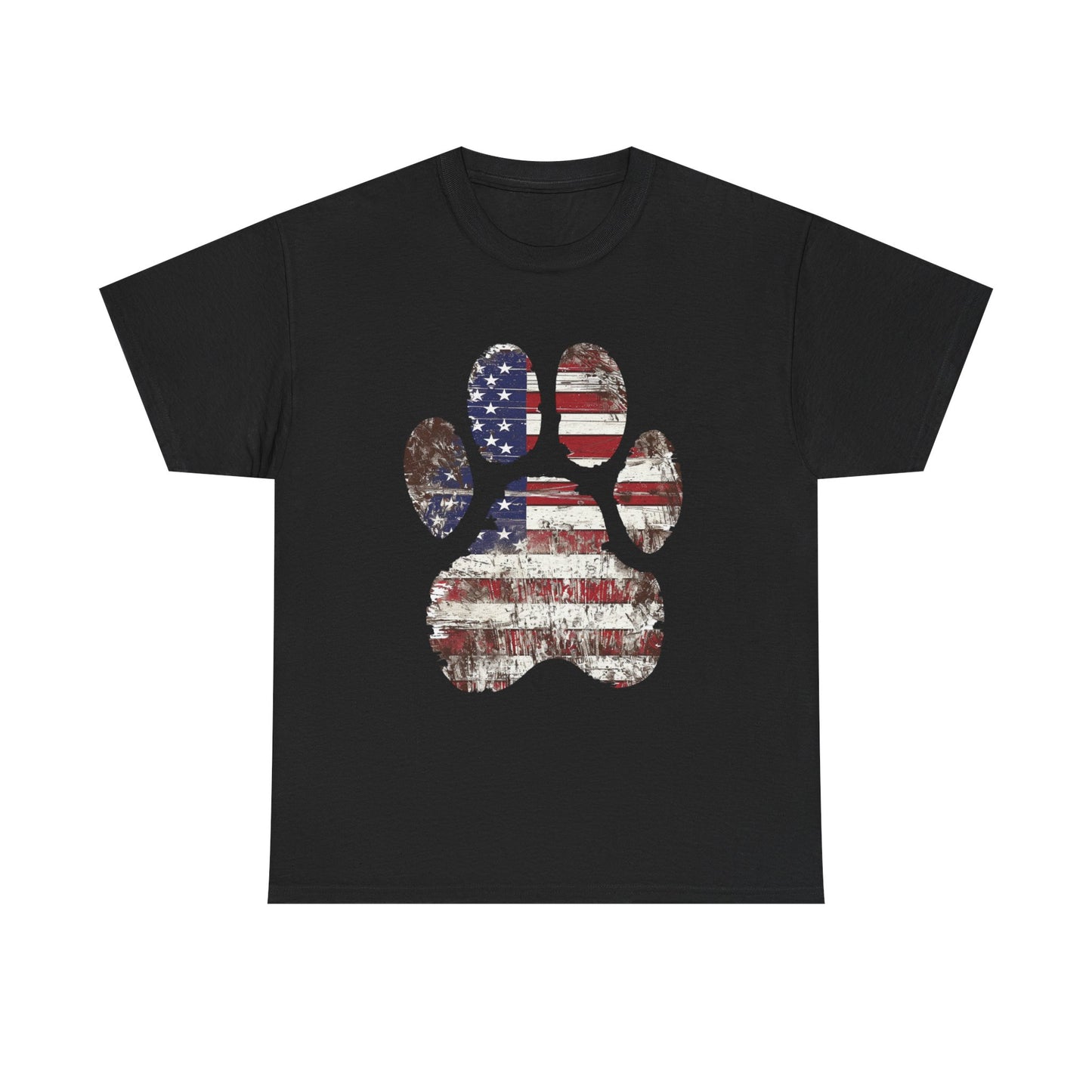 Patriotic Dog Paw Tee - Unisex T-Shirt, Animal Lover Gift, 4th of July Outfit, Dog Lover Apparel, American Flag Shirt