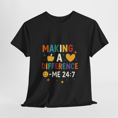 Making a Difference Tee | Inspirational Cotton T-Shirt, Gift for Teens, Unisex Graphic Tee, Christian Apparel, Meaningful Quote Shirt