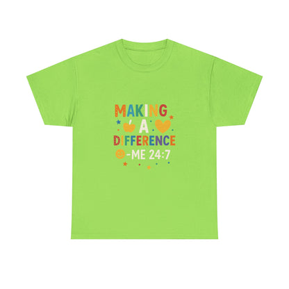 Making a Difference Tee | Inspirational Cotton T-Shirt, Gift for Teens, Unisex Graphic Tee, Christian Apparel, Meaningful Quote Shirt