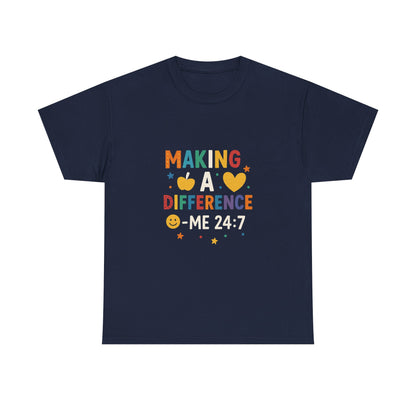 Making a Difference Tee | Inspirational Cotton T-Shirt, Gift for Teens, Unisex Graphic Tee, Christian Apparel, Meaningful Quote Shirt
