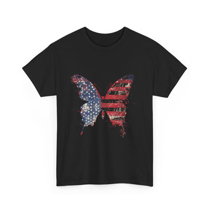 Patriotic Butterfly Tee, Unisex Cotton T-Shirt, American Flag Graphic Shirt, Summer Outfit, Gift for Independence Day, Casual Wear, [...]