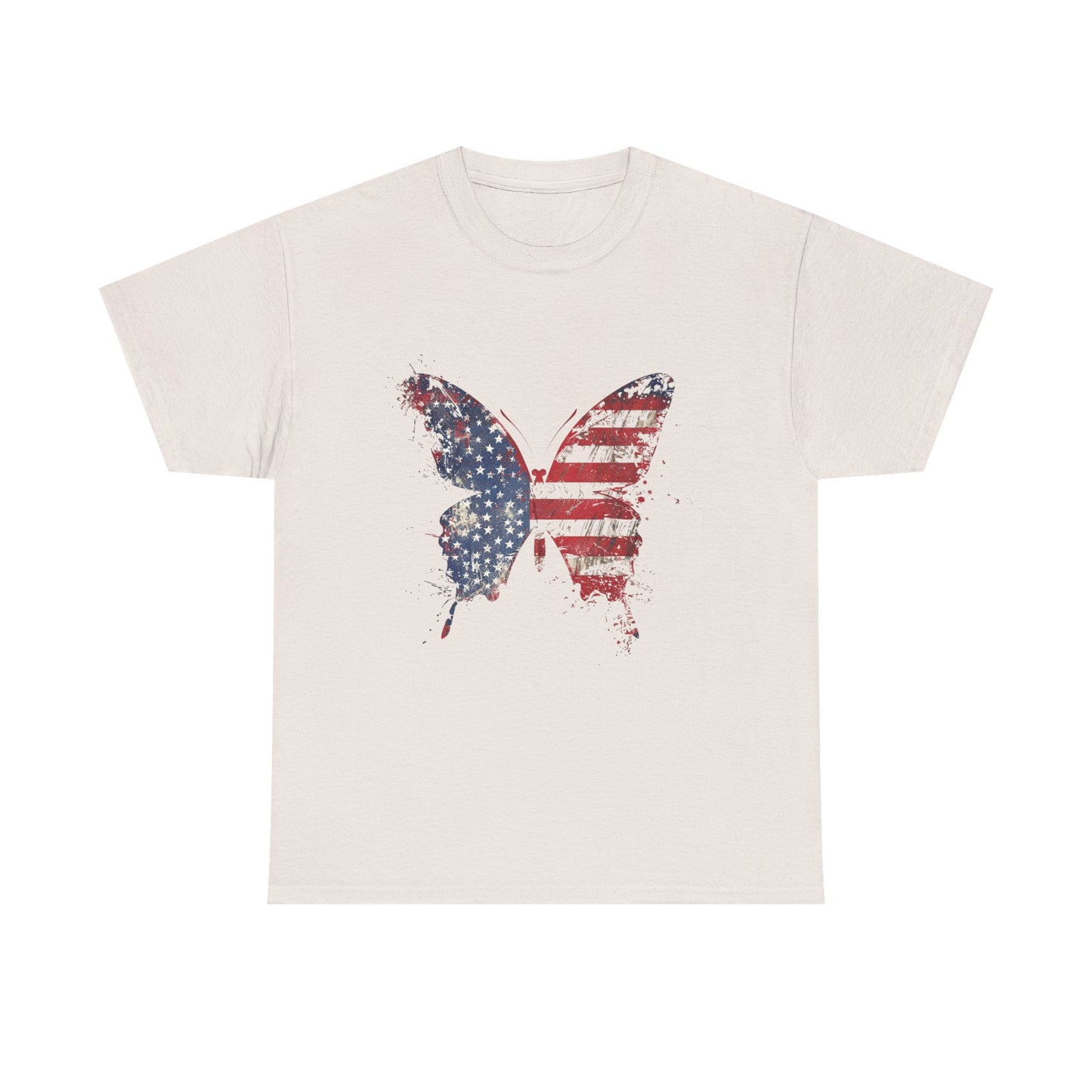 Patriotic Butterfly Tee, Unisex Cotton T-Shirt, American Flag Graphic Shirt, Summer Outfit, Gift for Independence Day, Casual Wear, [...]