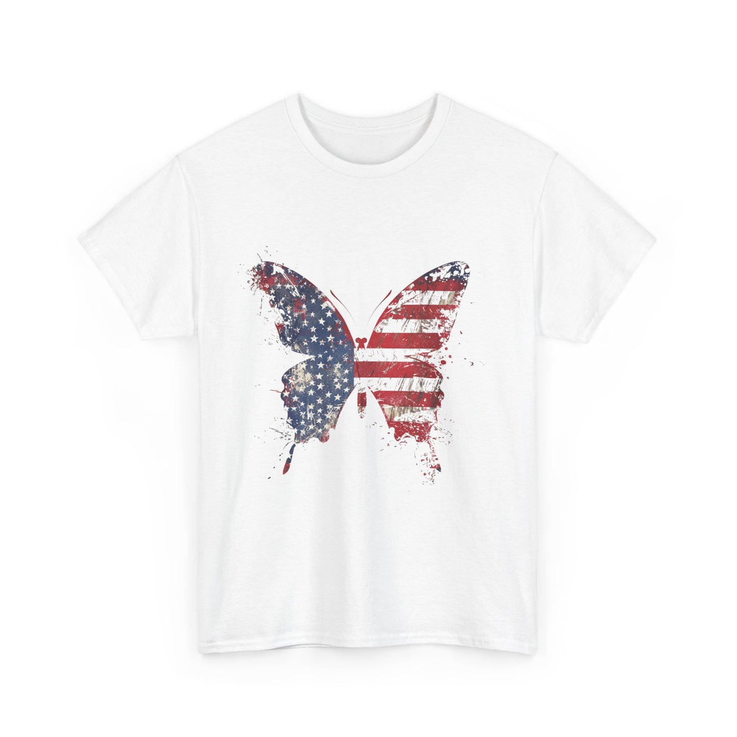 Patriotic Butterfly Tee, Unisex Cotton T-Shirt, American Flag Graphic Shirt, Summer Outfit, Gift for Independence Day, Casual Wear, [...]