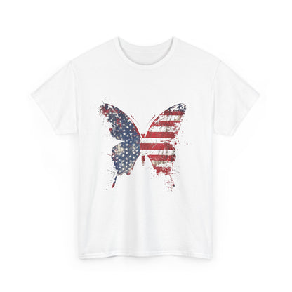 Patriotic Butterfly Tee, Unisex Cotton T-Shirt, American Flag Graphic Shirt, Summer Outfit, Gift for Independence Day, Casual Wear, [...]