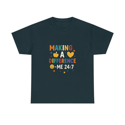Making a Difference Tee | Inspirational Cotton T-Shirt, Gift for Teens, Unisex Graphic Tee, Christian Apparel, Meaningful Quote Shirt