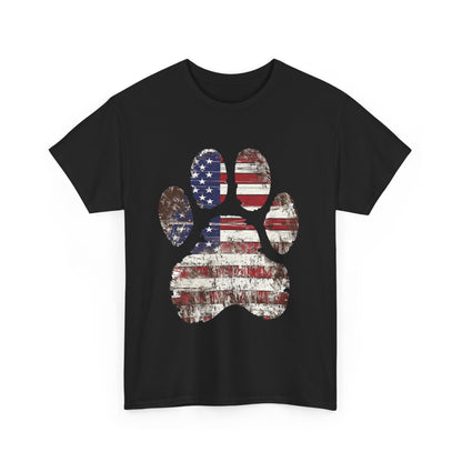 Patriotic Dog Paw Tee - Unisex T-Shirt, Animal Lover Gift, 4th of July Outfit, Dog Lover Apparel, American Flag Shirt