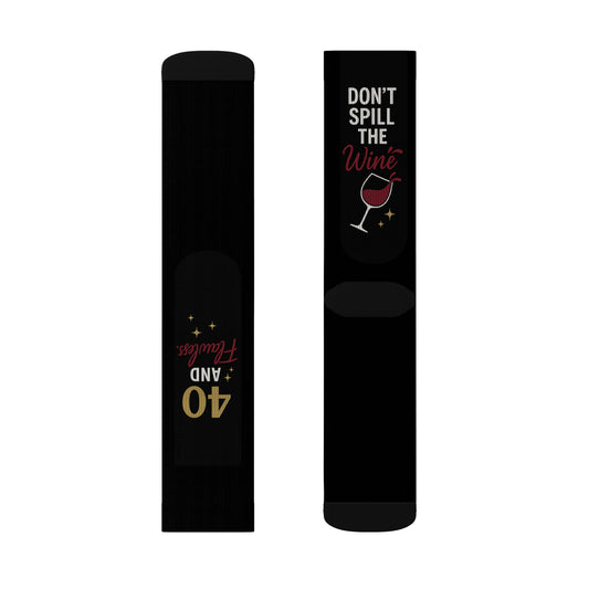40 and Flawless Birthday Socks – Wine Lover Gift for Her